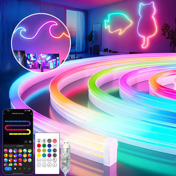 Rgb Fullcolor Programmable Lamp Tube Silicone Rope Strip Flex Led Neon Light for Indoor Decoration