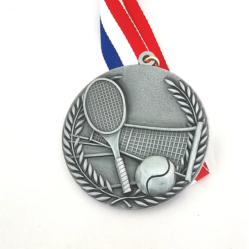 zinc alloy medal 4 Color Tennis Match Medals Souvenir Fans Zinc Alloy Official Sport Match Adward The School Sports Meeting Medal Award  6.8CM