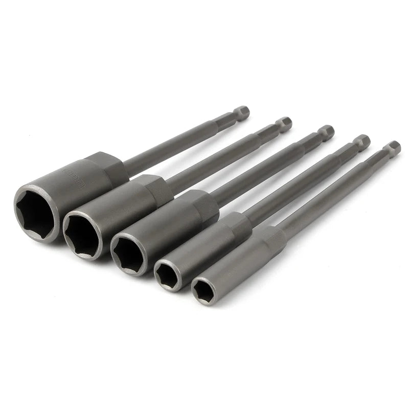 SCREW SOCKET 1pcs 150mm Length Extra Deep Bolt Nut Driver Bit 1/4 inch 6.35mm Hex Shank Wrench Socket Screw Driver for Power Tool 6-19mm