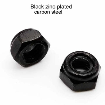 stainless nut M2 M2.5 M3 M3.5 M4 M5 M6 M8 M10 M12 M14 M16 304 Stainless Steel Black Hex Nylon Insert Lock Nut Self-locking Locknut