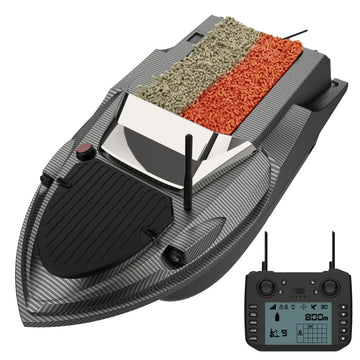 Carp fishing and entertainment rc bait boat with two hull intelligent remote control nesting ship black orange  bait boat