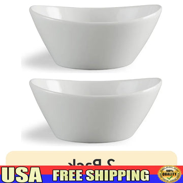 CERAMICS BOWL 2 Pack White Porcelain Wavy Serve Bowls Dishwasher Microwave Oven Safe Versatile Serving Bowls Salad Pasta Sides and More
