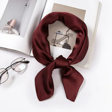 Polyester Scarf Satin Scarf Women 70cm Solid Color Smooth surface Head Scarves Square Fashion Neck Accessories For Ladies Bag Scarf Wholesale