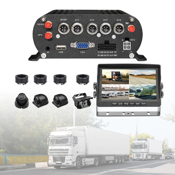MDVR kits Truck Mdvr Kits H.265 4G GPS Wifi 4CH Car Camera Dvr Recorder+Front Side Backup Rear View 1080P Bus Camera +7Inch Car Monitor