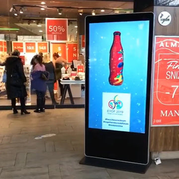 KINGONE 43 55 Inch Floor Standing Indoor Vertical LCD Kiosk Interactive Advertising Display Totem Touch Screen Digital Signage