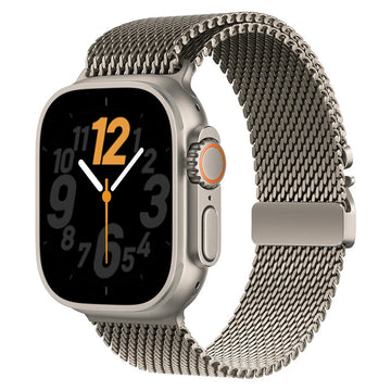 WRIST WATCH MATERIAL Band for Apple Watch Ultra 2 1 49mm Series 10 9 8 7 45mm 44mm Titanium Metal Strap for iWatch secure parachute buckle 46mm 42mm