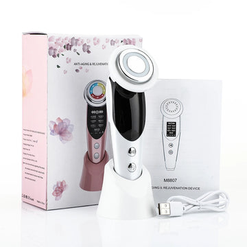 HOME-USE BEAUTY DEVICE 7 in 1 RF EMS Facial Massager Skin Care Tools Face Lift Multifunction Firm Device Skin Rejuvenation Wrinkle Removal Face Beauty