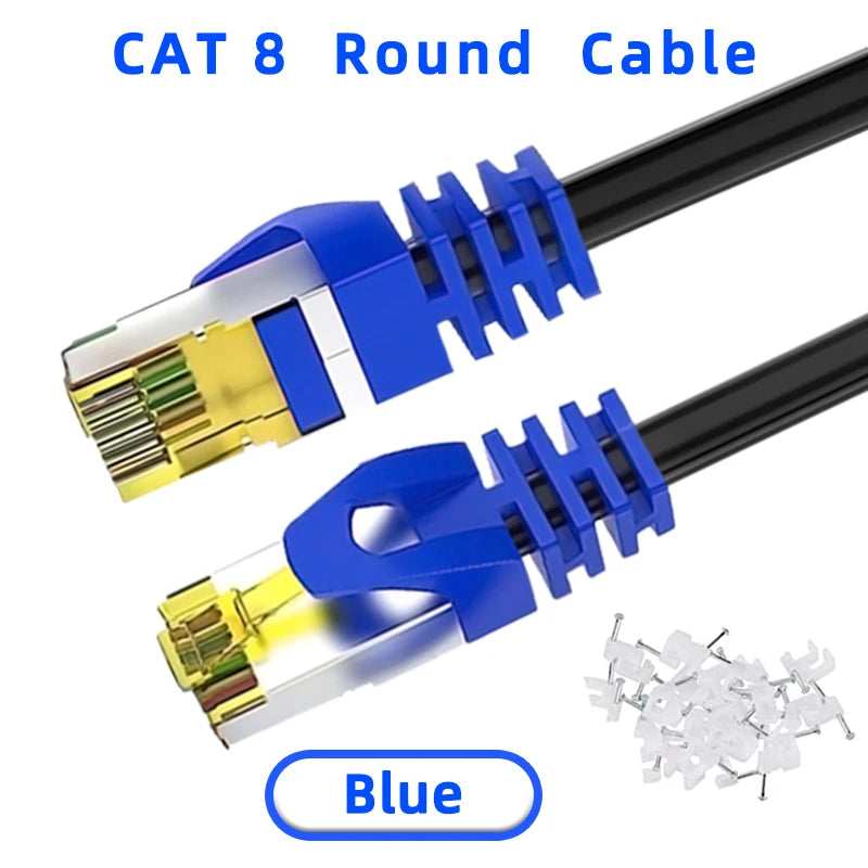 Network cable 5M 10M 15M 20M 30M Ethernet Cable Cat 8 40Gbps 2000MHz High Speed Rj45 Internet Network Cable Shielded Patch Cable Cat8 Lan Cord