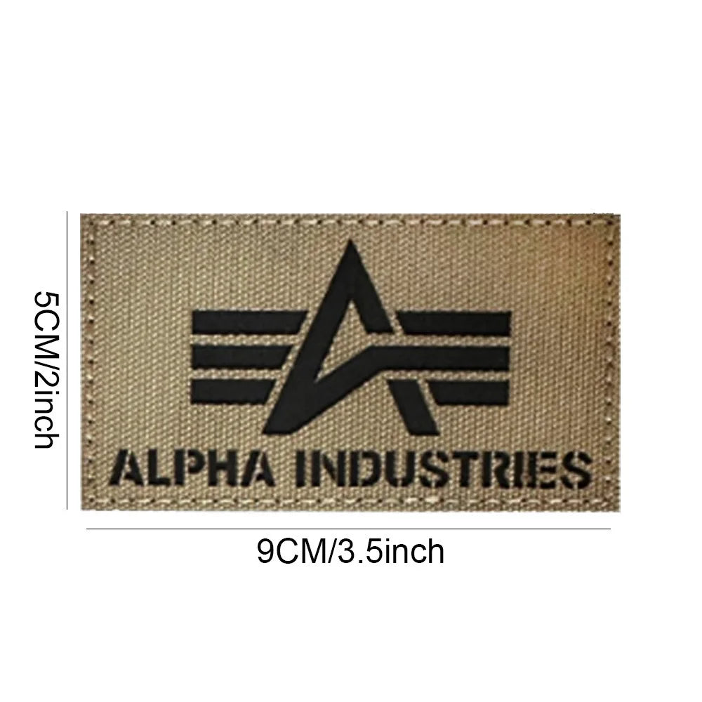 BADGE MATERIAL:KNITTING 1pc Reflective Alpha  Badge Armband ALPHA Luminous Hook&Loop Armband Backpack Patch