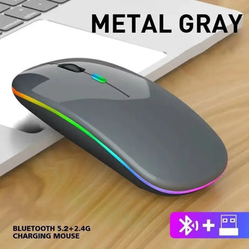 Computer mouse Wireless Bluetooth 5.2 Luminous Mouse USB Charging 2.4GHz Wireless Mouse 1600DPI Portable Gaming Mouse for Tablet Phone Computer