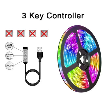 LED LIGHTS 5V USB Led Strip Lights 5m 10m 20m 30m Smart RGB LED Light Strip Luces Led Flexible Lamp Tape for Room Party Decor TV Backlight