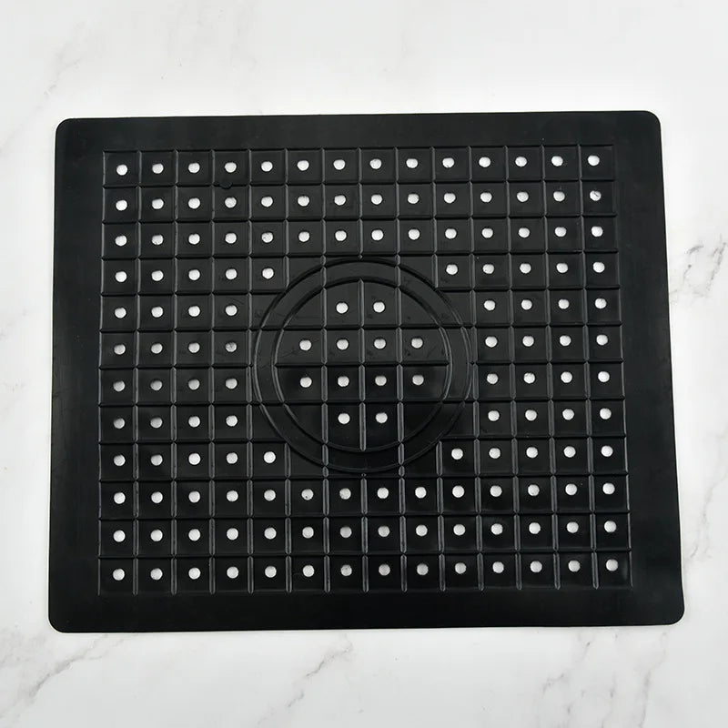 RUBBER MAT MATERIAL Square Kitchen Insulation Mat Rubber Wave Pattern Sink Drain Pad Waterproof and Non Slip Kitchen Circular Tableware Pad