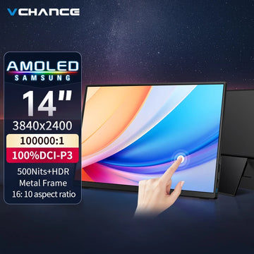 14 inch touch monitor 14 Inch Portable OLED Monitor 4K Touchscreen 16:10 USB-C HDMI-Compatible External Gaming Monitor for PS5 Switch Laptop MacOS