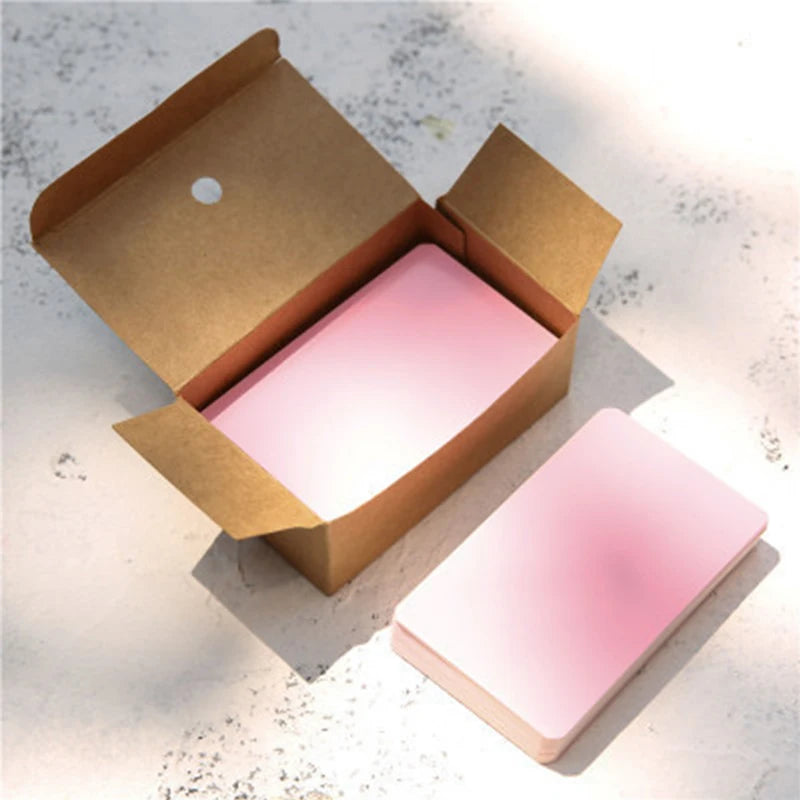 paper card 10/20/30/50Pcs Blank Kraft Paper Card Solid Color Word Learning Cards DIY Message Thank You Cards Portable Small Greeting Card