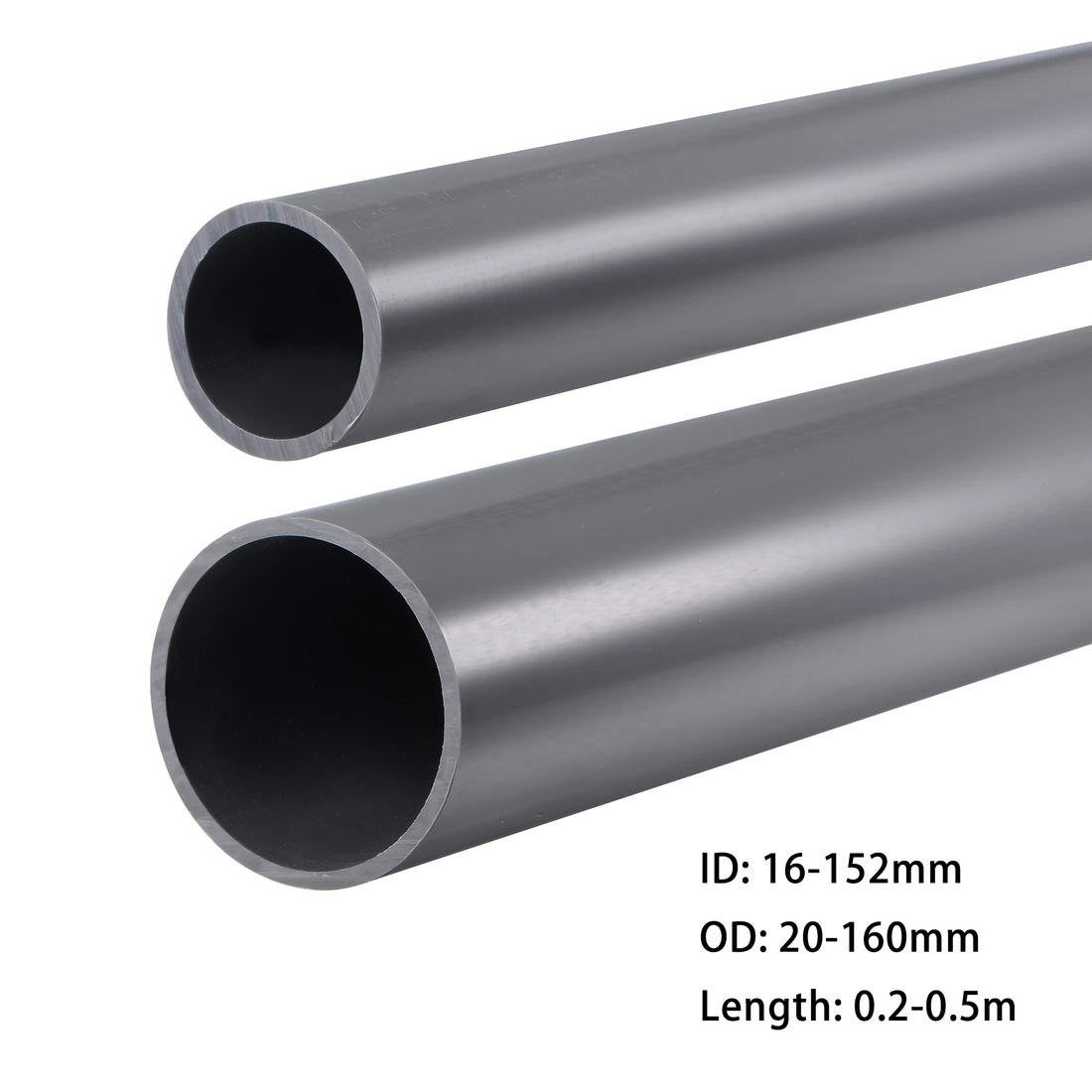 tube 16-160mm OD PVC Pipe Light Grey PVC Rigid Round Tube High Impact for Water Pipe Cable Sleeve Garden Irrigation Watering Fittings