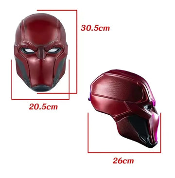 Cosplay Costume props Red Hood Helmet Man Movie Villain Cosplay Red Hood Mask Bat Head Resin Cosplay Costume Prop Replica Fancy Party Headwear