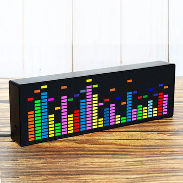 INDOOR FULL COLOR LED MODULE Music Spectrum Display Pixel Desk Lamp RGB Equalizer Spectrum Analyzer Sound Control Clock Melody Night Lights