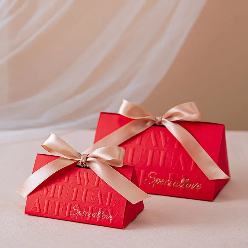 Packing box Special Love Gift Box with Ribbon for Wrapping Cookies and Candy Box Sweet Wishes Happy Wedding Party Decor Bridal Shower
