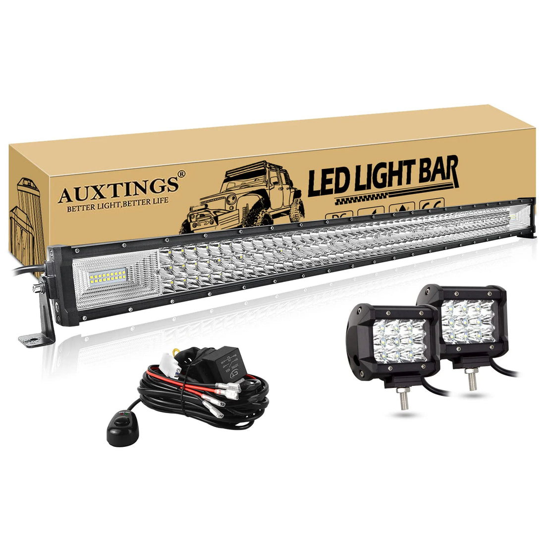 LED TRACK LIGHT MATERIAL:ALUMINUM PC 7D 22- 52in 270W-675W Off Road LED Light Bar with 2x36W Work Light Wire Kit 12V 24V Led Bar for Car Jeep Truck 4x4 ATV Boat