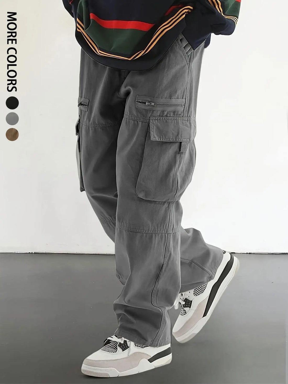 Mens Overall Men's Regular Plain Outdoor Overalls with Drawstrings and Large Flap Pocket Pantss, Personalized Zipper Design, Suitable for Holiday, Street, Daily Leisure, Mountaineering Travel, Multi-Scenario Matchinging, Suitable for All Seasons