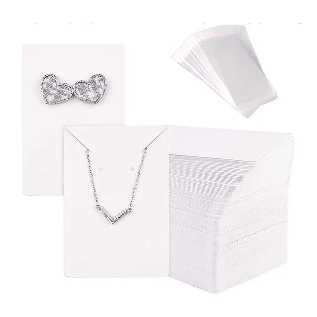 cardboard counter display Earring Cards Necklace Display Cards with Bags 50pcs Earring Display Cards 50Pcs Self-Seal Bags Kraft Paper Tags for DIY Jewelry