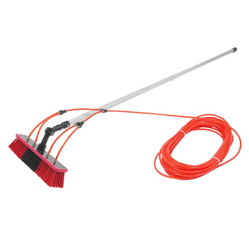 Cleaning Device 7.4m/24.3ft Solar Panel Cleaning Brush & Pole Adjustable Water Fed Pole Window Cleaning System Window Washing Kit