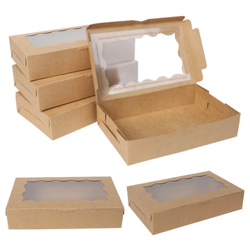 ring boxes 5-20pcs Gift Boxes With Window Birthday Party Chocolate Candy Cookie Gift Packaging Wedding Supplies Baby Shower Christmas Decor
