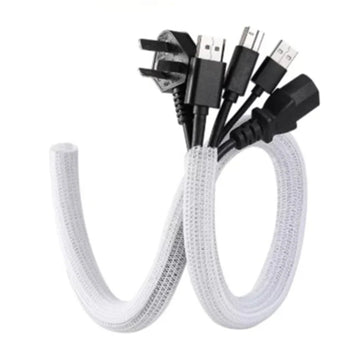 2m Cord Protector Wire Loom Tubing Cable Sleeve Split Sleeving for USB Cable Power Cord Audio Video Cable TV Computer Home Auto