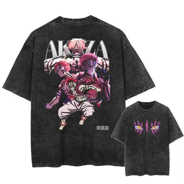 Men's T-shirt Streetwear Anime Graphic Print T-shirt Harajuku Washed Vintage T-Shirt Oversized Summer Fashion Cotton Men Top Tee 6858