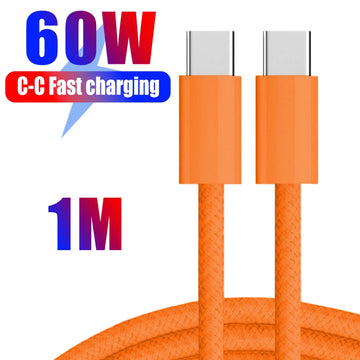 CHARGER 1/2/3m 60W Fast Charging Cable Data Line Type C To Type-C for Iphone 17 Pro Max USBC To C Cable Wire Cord for IPhone 15 16 17