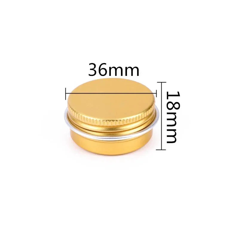 aluminium lid 10/20Pcs 10ml Round Aluminum Box Metal Tins Cans with Screw Lid DIY Candle Jars Lip Balm Oil Craem Containers Travel Sample Pot