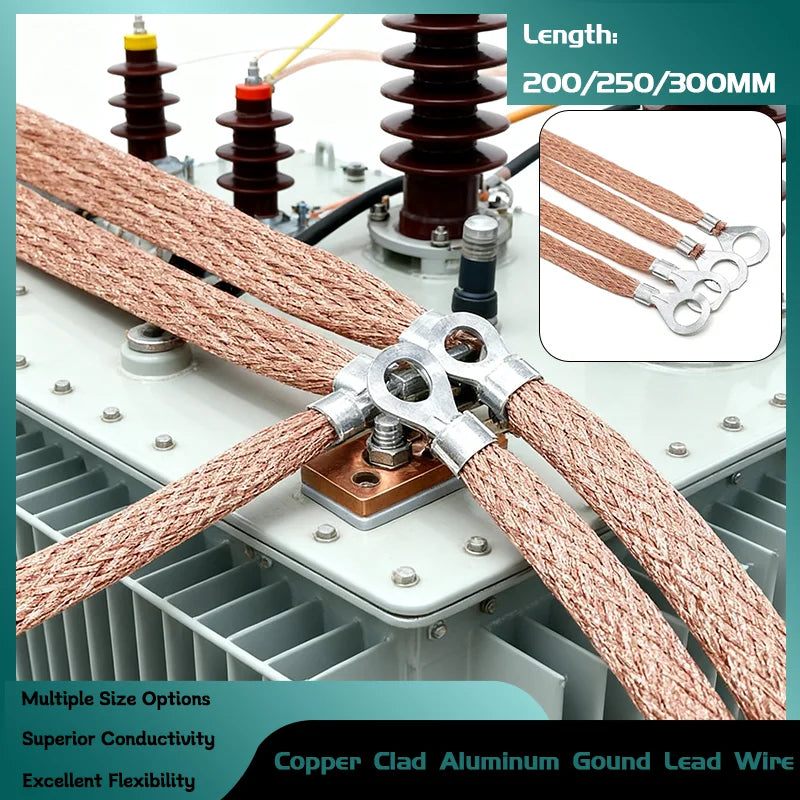 Wiring harness Span Cable Durable Bridge Connection Wire Ground Lead Wiring Harness 5~100pcs Gounding Lead Wire Copper Clad Aluminum Braid Wire