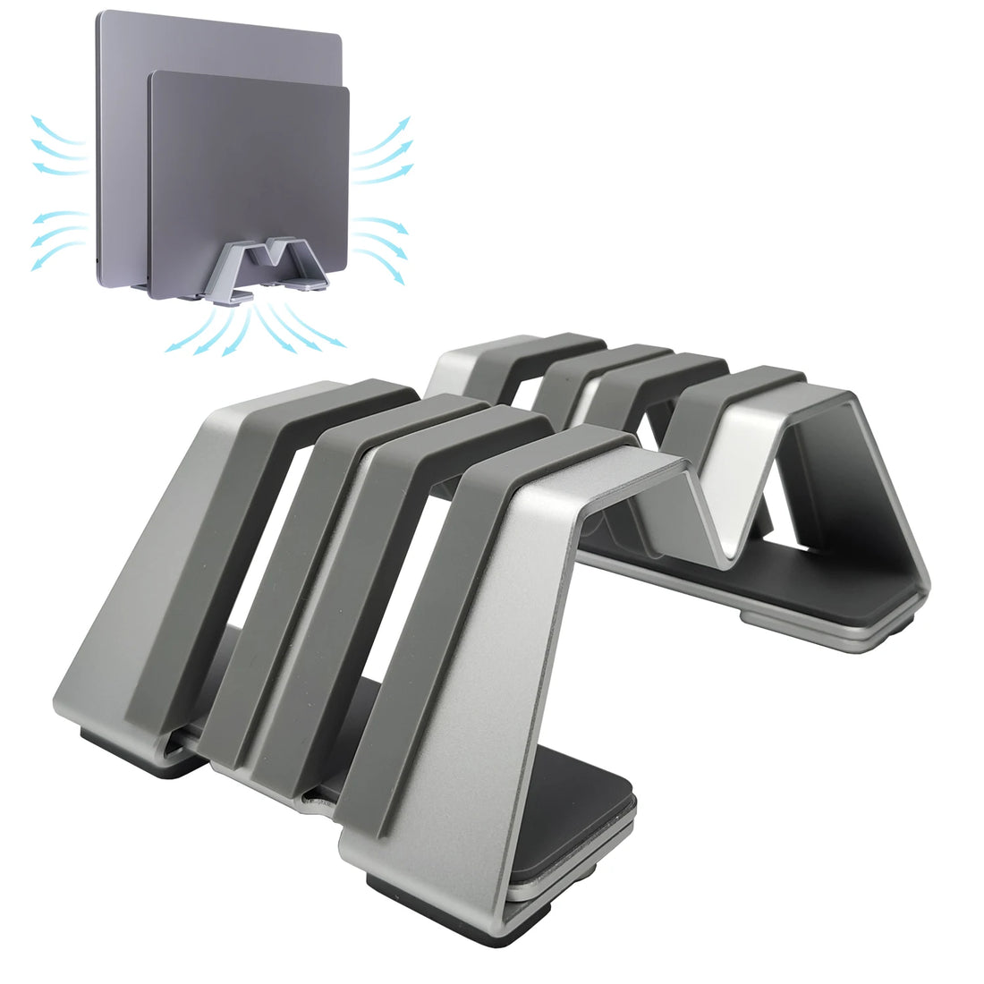 Metal 17/8 UNF threaded mold insert ,Metal 1/4 BSP threaded mold insert, Laptop Stand Holder with Adjustable Dock(9mm-27mm), Support for Macbook/Samsung/HP/Dell/Toshiba