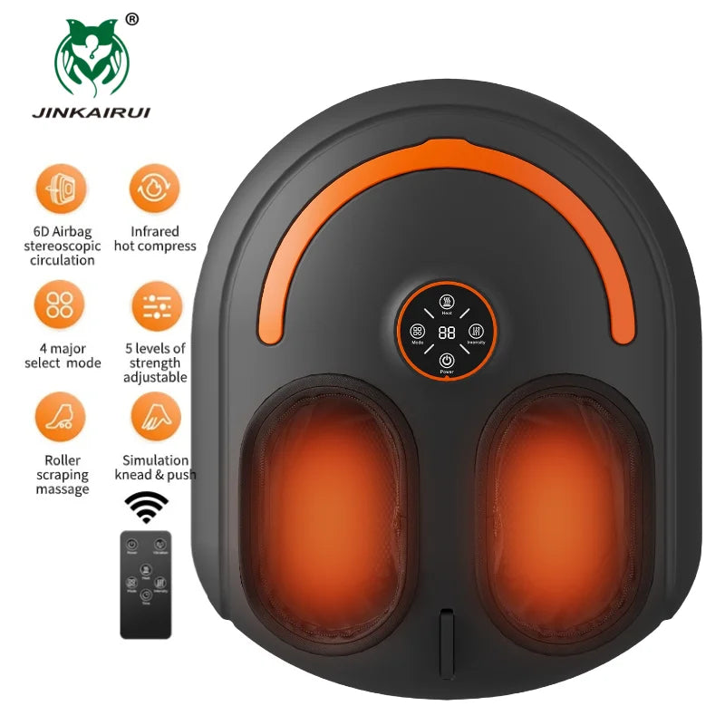 Massage device  Jinkairui Kneading Air Compression Electric Foot Massage Machine Roller Shiatsu Heated Multifunctional Relaxation Household Gift