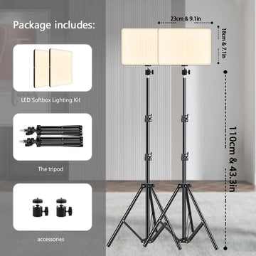 AMBIENT LIGHT LED Video Lights Conference Photography Lighting Selfie Light Photo Studio Lamp With Tripod for Shoot Live Streaming TikTok Zoom