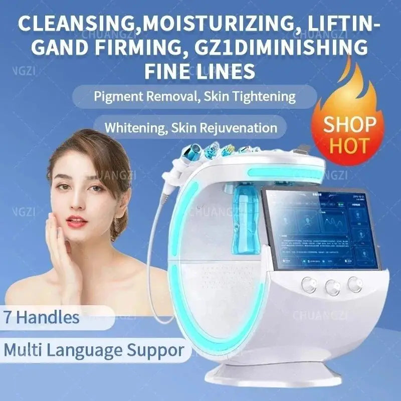 Facial machine 7-In-1 Facial Care Skin Analysis Multi Function Hydra Skin Lift Anti Aging Beauty Machine Hydrodermabrasion
