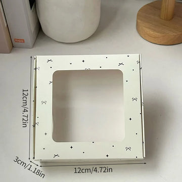 Printed Card Box Bowknot Printed Kraft Paper Gift Box with Window Various Gift Packaging Handmade Soap Wrapping Kpop Photocard Packaging Supplies