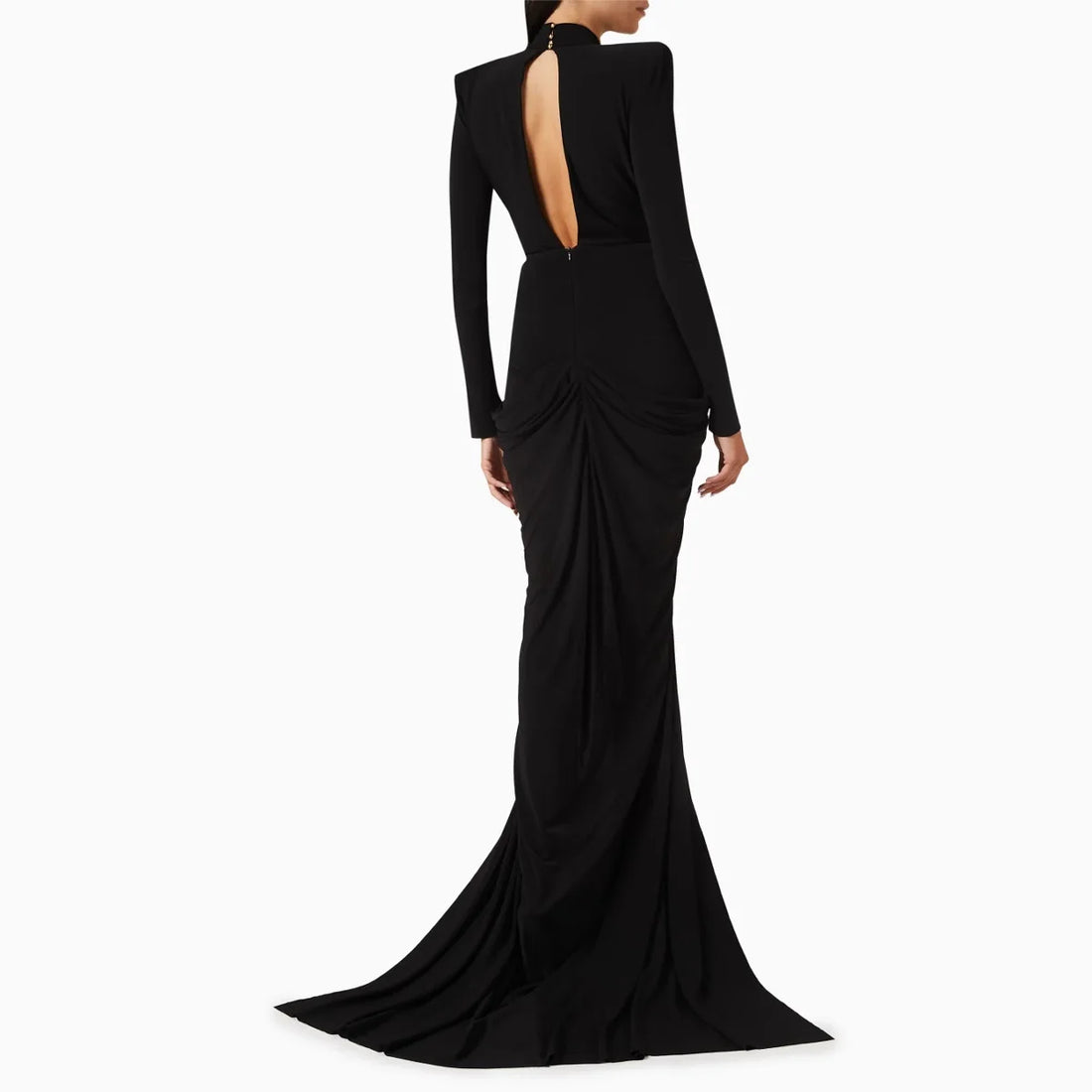POLYESTER BEADING DRESS Sexy Low Cut Bodycon Bla Long Dr Pearl Decorated Evening Gown Faionable Dinner Dr High Waist Polyester Nylon Cos...