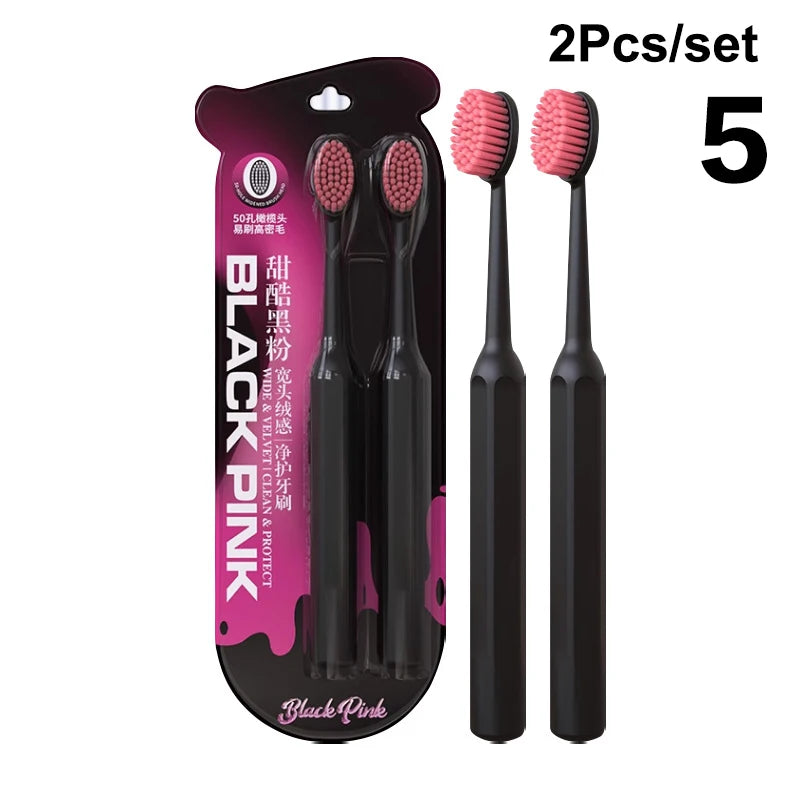 toothbrush head FOR clean teeth 2 Pcs Whole Mouth Clean Toothbrush Ultra-Fine Soft Hard Bristle Toothbrush For Adults Excellent Cleaning Effect Whitening Teeth