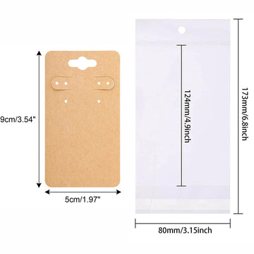cardboard counter display Earring Cards Necklace Display Cards with Bags 50pcs Earring Display Cards 50Pcs Self-Seal Bags Kraft Paper Tags for DIY Jewelry