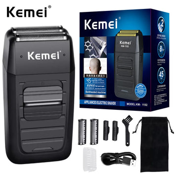Back shaver Kemei KM-1102 Rechargeable Cordless Shaver for Men Twin Blade Reciprocating Beard Razor Face Care Multifunction Strong Trimmer