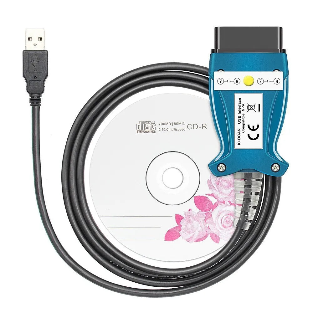 Auto code reader with cables with Switch INPA Cable K+DCAN Cable USB Interface OBD2 Diagnostic Cable Wire OBD II Adapter Cable Code Reader Diagnostic Tools
