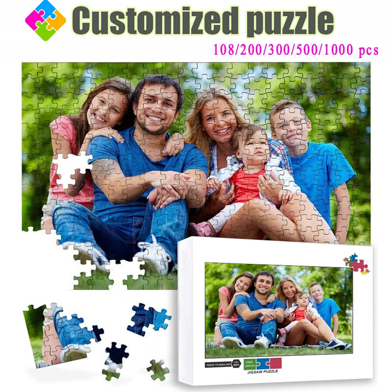 Photo Custom Puzzle 108/300/500 Pcs Personalized Customized Jigsaw Puzzle for Children's Educational Toys Adults Gifts