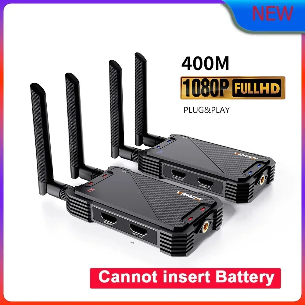 WIRELESS RECEIVER 5G 400m Wireless Video Transmitter and Receiver HDMI Extender Dual HDMI Display Adapter for Church Wedding Camera Live Streaming