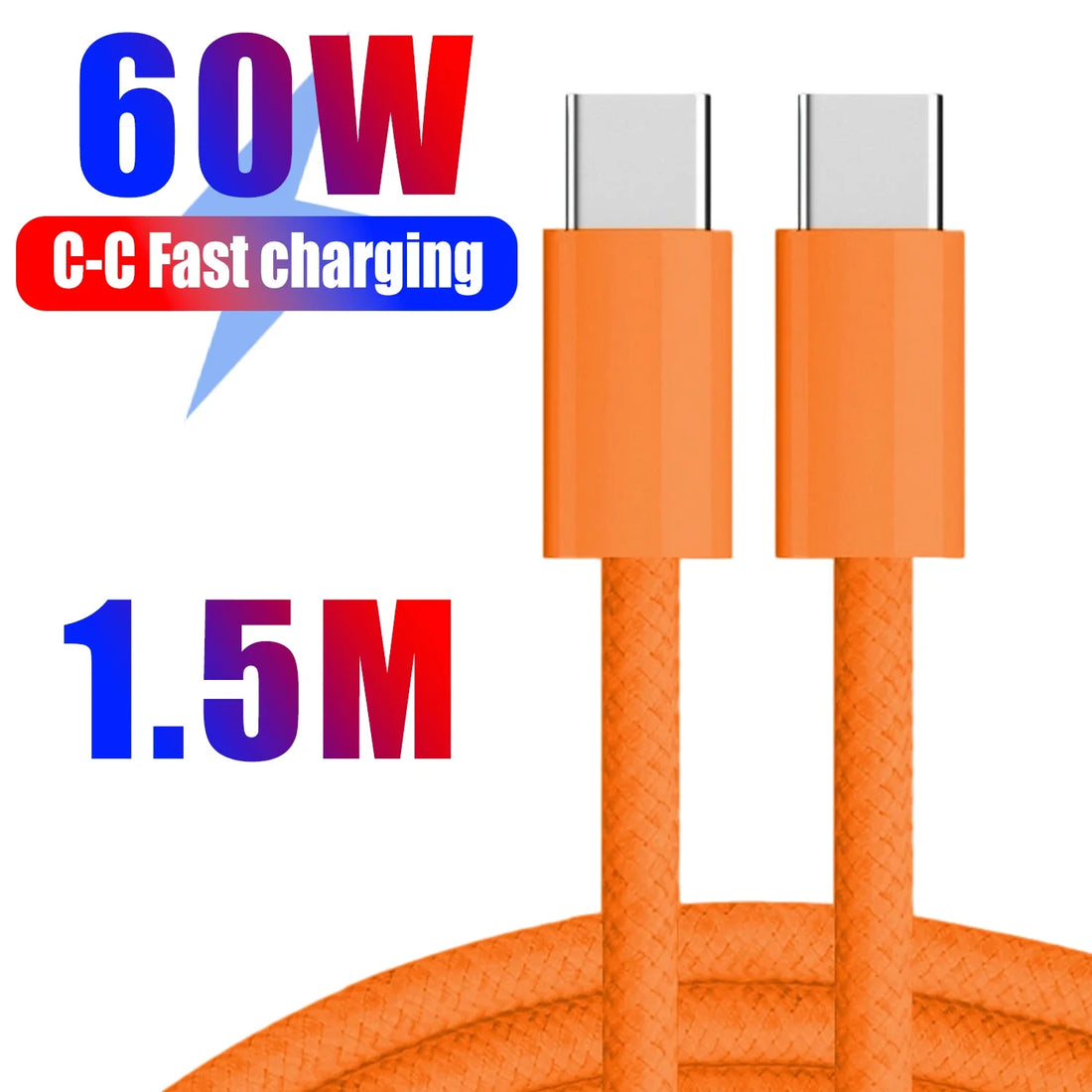 CHARGER 1/2/3m 60W Fast Charging Cable Data Line Type C To Type-C for Iphone 17 Pro Max USBC To C Cable Wire Cord for IPhone 15 16 17