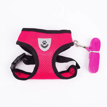 POLYESTER DOG HARNESS Summer Cat Dog Harness Lead Leash Adjustable Vest Polyester Mesh Breathable Harnesses Reflective for Small Dog Cat Lesah