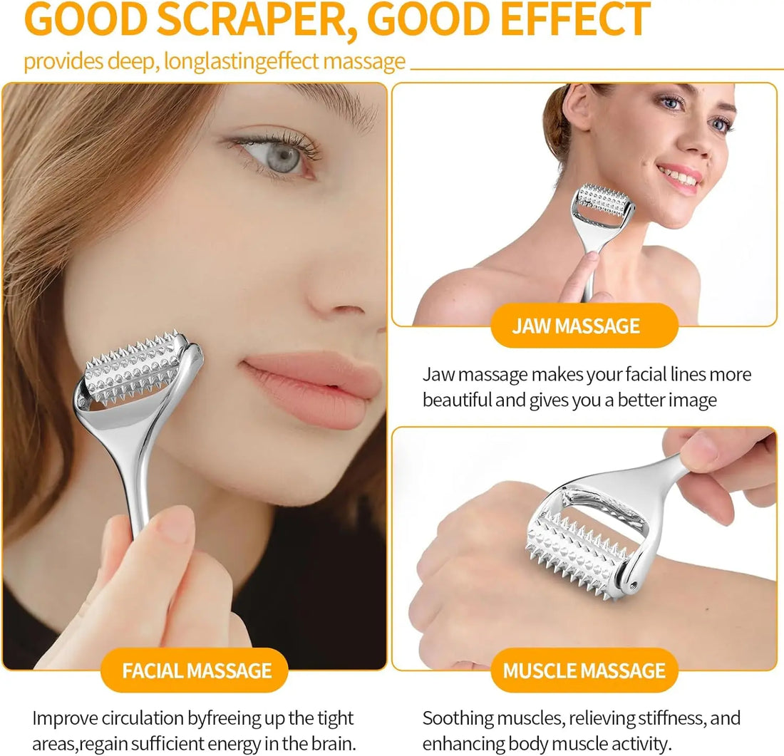 HOME USE MASSAGER HEAD SAMPLE MATERIA Acupressure Roller Deep Tissue Massage Tool for Face Acupuncture Roller SkinCare Face Massager Gua Sha Facial Tools Massage Tool