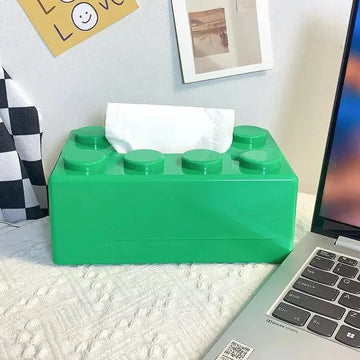 Furniture Paper Box 1PC Creative Cartoon Building Block Tissue Box with High Aesthetic Value for Household Napkins Paper Drawer Storage Box