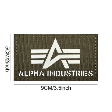 BADGE MATERIAL:KNITTING 1pc Reflective Alpha  Badge Armband ALPHA Luminous Hook&Loop Armband Backpack Patch