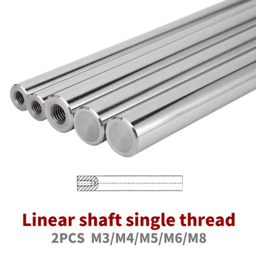FIXED SHAFT Linear shaft OD8/10/12/16/20mm Length100-550mm with One end of M3/M4/M5/M8 thread hole depth of 8-16mm Chromed Harden Rod Shaft